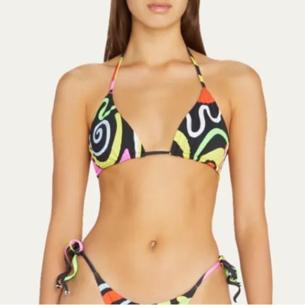 Mara Hoffman Women's Black Cadiz Rae Bikini Top Swimwear Size Large